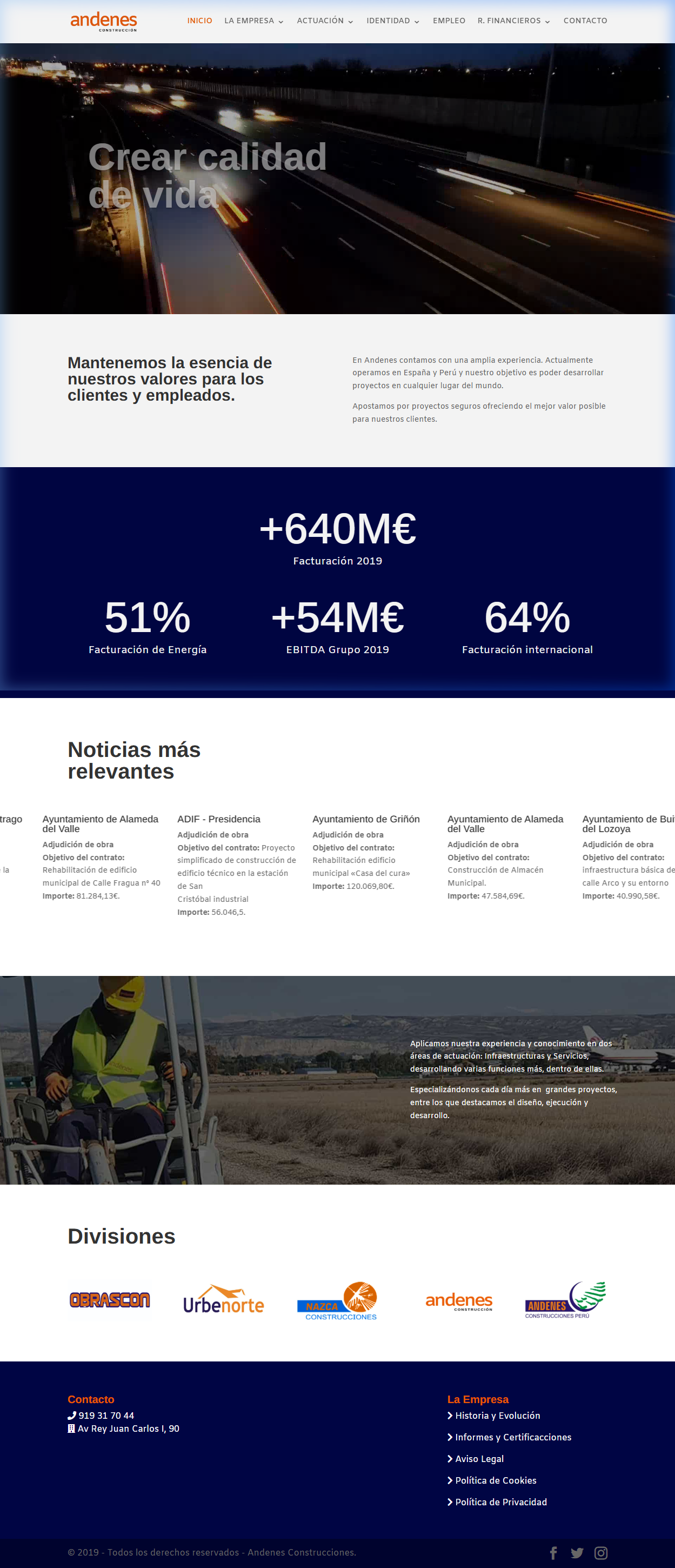 Constructora Andenes Screenshot
