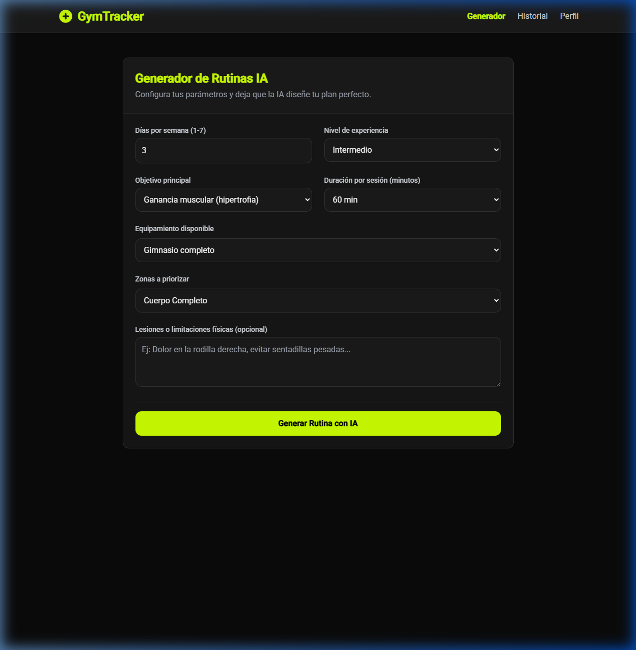 GymTracker AI Screenshot